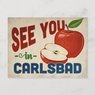 カールスバッドCalifornia Apple - Vintage Travel ポストカード