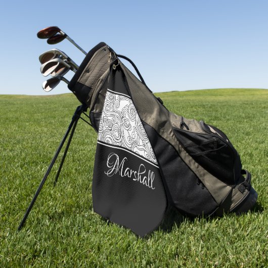 カールデザイン白黒 ゴルフタオル (グリーン)