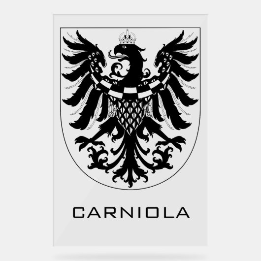 カールニオラ公国 モノクロの紋章芸術 アクリルサイン (正面)