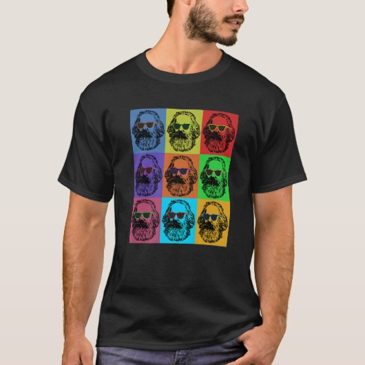 カールマルクスポップ・アートの革命哲学者先生 Tシャツ (正面)