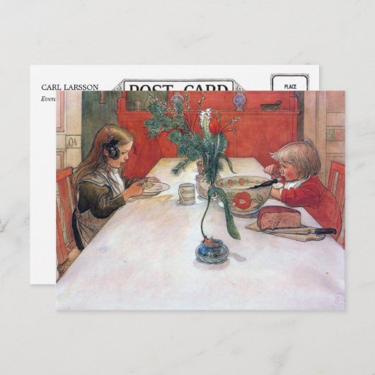 カールラルソンクリスマスホリデー夕べミール シーズンポストカード (正面/裏面)