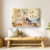 カールラルソンニュートラル絵画ヴィンテージズホームシーン キャンバスプリント