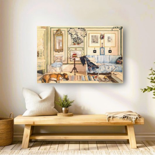 カールラルソンニュートラル絵画ヴィンテージズホームシーン キャンバスプリント