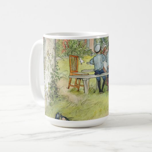 カールラルソンブレックファストアンダーザビッグ樺の木 コーヒーマグカップ (正面左)