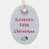 カールラーションのクリスマスツリーのカスタムなオーナメントの楕円形 セラミックオーナメント (裏面)