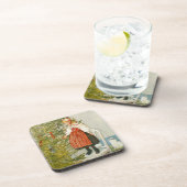 カールラーションのクリスマスツリーの紙吹雪のヴィンテージ コースター (右側)