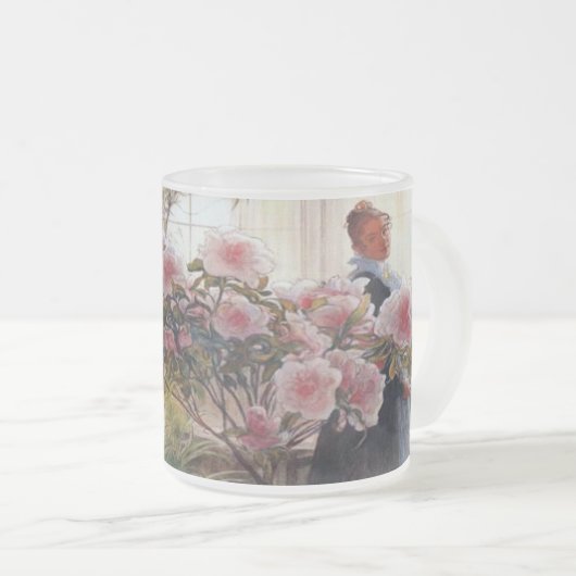 カールラーションのツツジの花のヴィンテージのファインアート フロストグラスマグカップ (正面右)