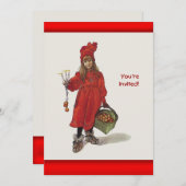 カールラーションの小さいスウェーデンの女の子: IdunaとしてBrita 招待状 (正面/裏面)