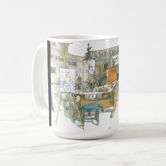 カールラーションの芸術家のスタジオの作業室の水彩画のマグ コーヒーマグカップ (正面左)