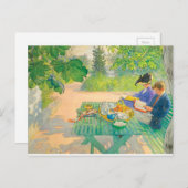 カールラーション著休日の読書 シーズンポストカード (正面/裏面)