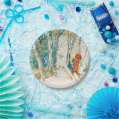 カールラーション著冬のスキー ペーパープレート (パーティー)