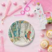 カールラーション著冬のスキー ペーパープレート (パーティー)