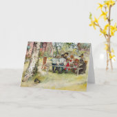 カールラーション著大きい樺の木の下の朝食 カード (黄色い花)