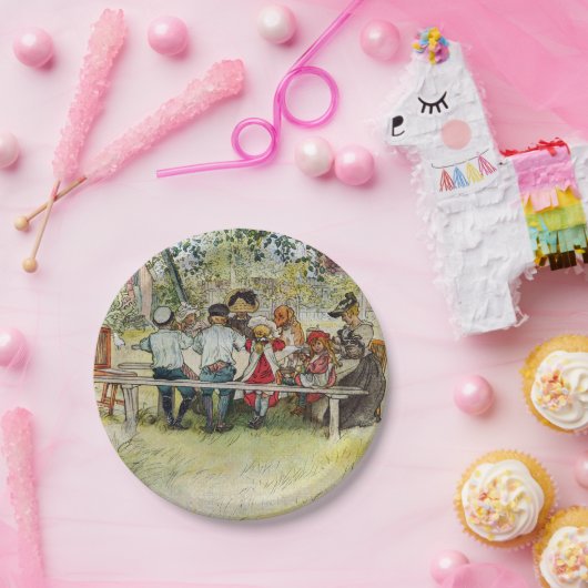 カールラーション著大きい樺の木の下の朝食 ペーパープレート (パーティー)