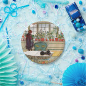 カールラーション著窓辺の花 ペーパープレート (パーティー)