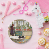 カールラーション著窓辺の花 ペーパープレート (パーティー)