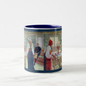 カールラーションEn Bergman Stugaのスウェーデン人のファインアート ツートーンマグカップ (中央)