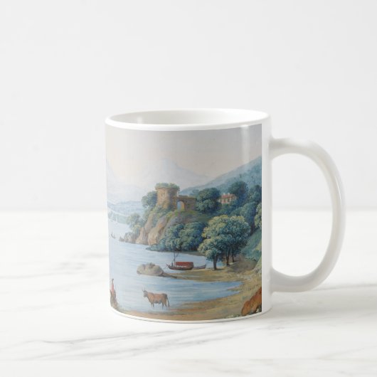 カールルートビッヒHackert著城が付いているannecy湖 コーヒーマグカップ (右)