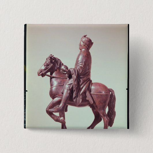 カール大帝の乗馬の彫像 缶バッジ (正面)
