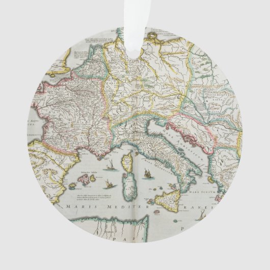 カール大帝の帝国の地図 オーナメント (正面)