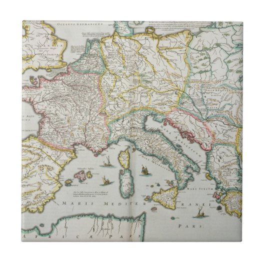 カール大帝の帝国の地図 タイル (正面)