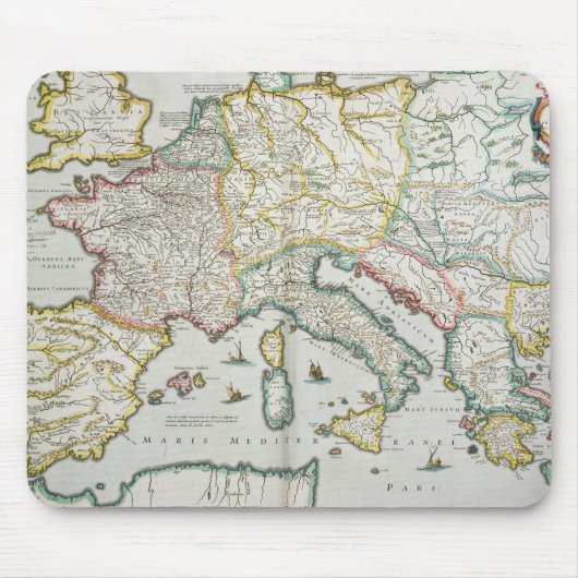 カール大帝の帝国の地図 マウスパッド (正面)