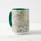 カール大帝の帝国の地図 マグカップ (正面左)