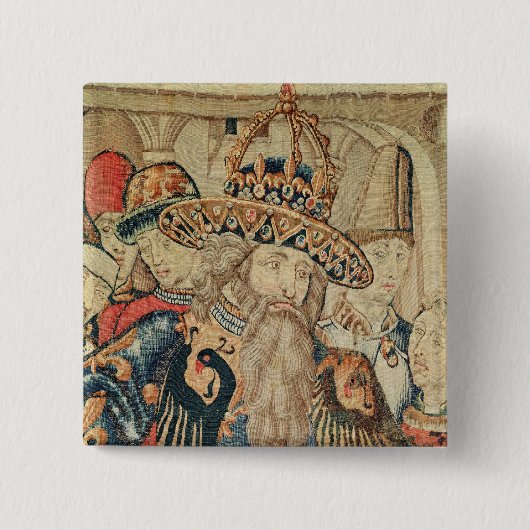 カール大帝のTournaiの研修会の頭部 缶バッジ (正面)