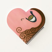 カール女の子の左の手離れのノート ノートブック (裏面)