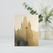 カール橋の朝の霧 プラハ ポストカード (スタンド正面)