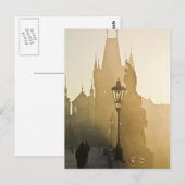 カール橋の朝の霧 プラハ ポストカード (正面/裏面)