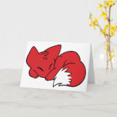 カール睡眠キツネ カード (黄色い花)