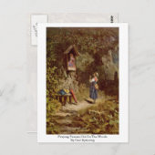 カール祈・スピツウェグの森の中の農夫の娘 ポストカード (正面/裏面)