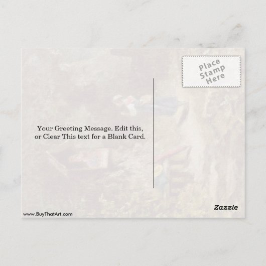 カール祈・スピツウェグの森の中の農夫の娘 ポストカード (裏面)