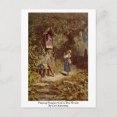 カール祈・スピツウェグの森の中の農夫の娘 ポストカード (正面)
