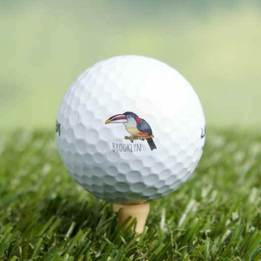 カール紋付アラカリ鳥の漫画イラストレーション ゴルフボール (インサイチュ 木)