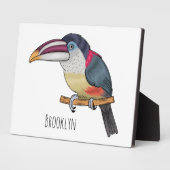 カール紋付アラカリ鳥の漫画イラストレーション フォトプラーク (側面)