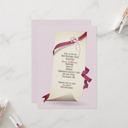 カール紙85thバースデーパーティー用 招待状 (正面/裏面インサイチュ)