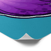 カール紫斑点タコ墨スケッチデザイン ポスター (角)