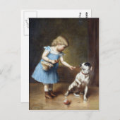 カール食べ物を与え・レイチェルトの若い女の子 ポストカード (正面/裏面)