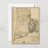 カール・エルンスト・ボーンによるロードアイランドの地図(1797年) ポストカード (正面/裏面)