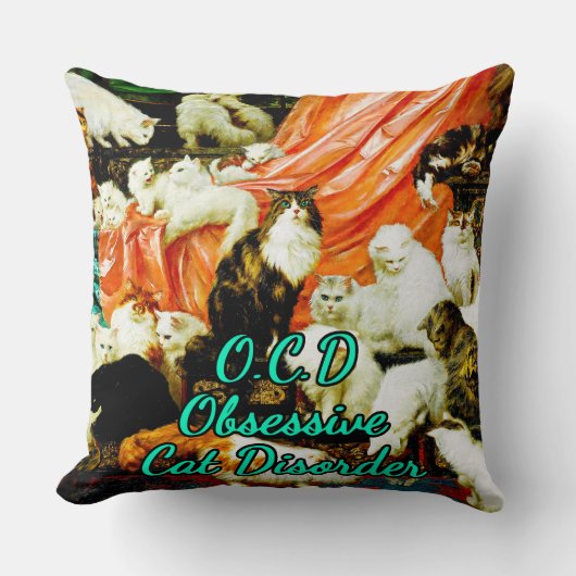 カール・カレ絵画によるOCD強迫性猫障害 クッション (正面)