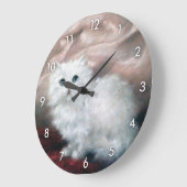 カール·カーラー·ホワイト·キッテン ラージ壁時計 (傾斜)