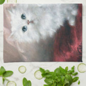 カール・カーラー・ホワイト・キットン キッチンタオル (折り畳み)