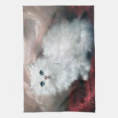 カール・カーラー・ホワイト・キットン キッチンタオル (縦)