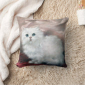 カール・カーラー・ホワイト・キットン クッション (ブランケット)