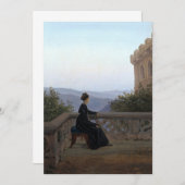 カール・グスタフ・カールス - バルコニーの女性 招待状 (正面/裏面)