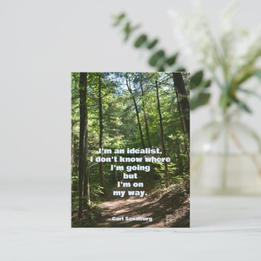 カール・サンブルク私は理想主義の引用文写真 ポストカード (スタンド正面)