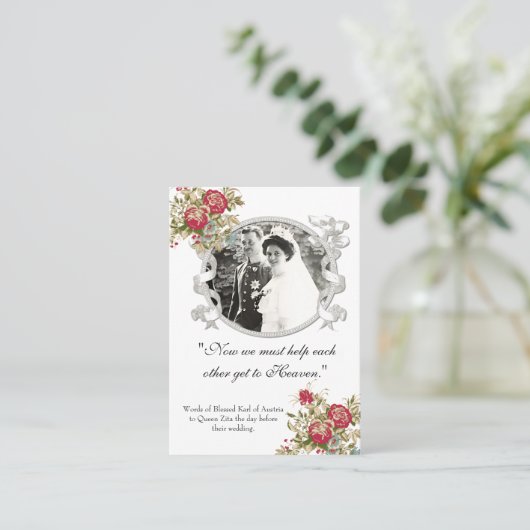 カール&ジタカトリック結婚祈りの言葉カード プレイスカード (スタンド正面)