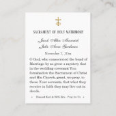 カール&ジタカトリック結婚祈りの言葉カード プレイスカード (裏面)